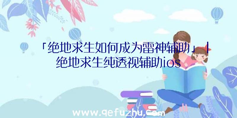 「绝地求生如何成为雷神辅助」|绝地求生纯透视辅助ios